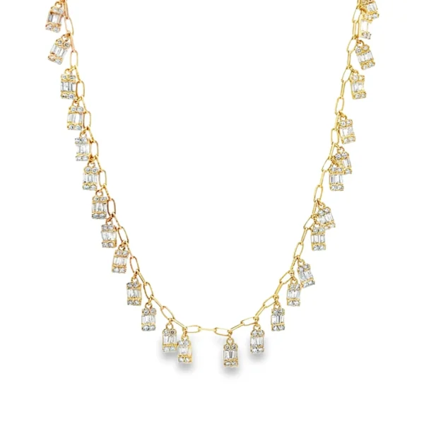 Baguette Diamond Fringe Necklace