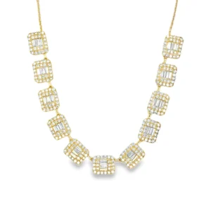 Baguette Diamond Statement Necklace