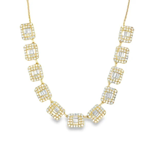 Baguette Diamond Statement Necklace