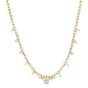 Diamond Tennis Fringe Necklace