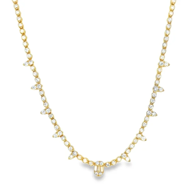 Diamond Tennis Fringe Necklace