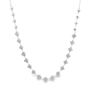 Floral Diamond Station Necklace