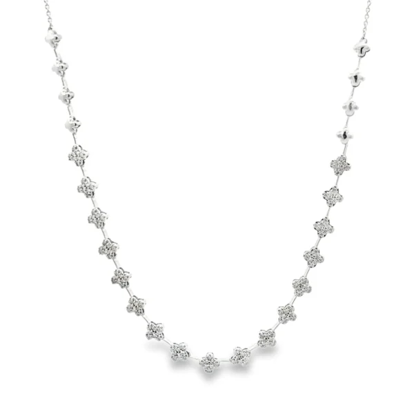 Floral Diamond Station Necklace