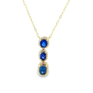 Three Stone Pendant Necklace