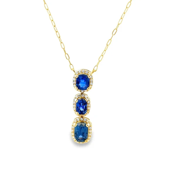 Three Stone Pendant Necklace
