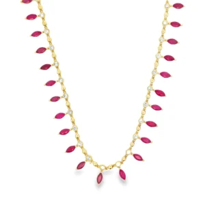 Ruby Fringe Gemstone Necklace