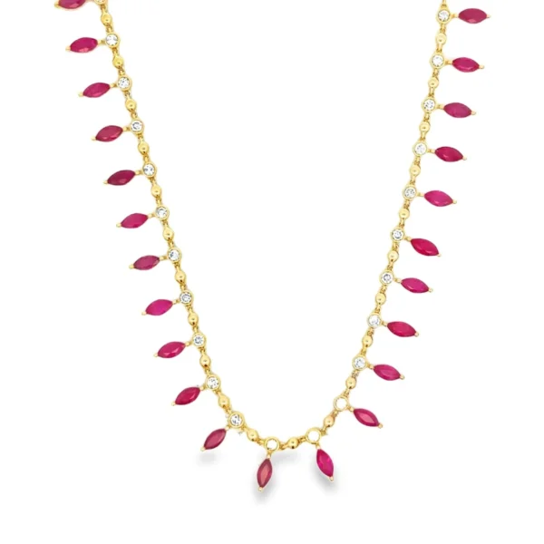 Ruby Fringe Gemstone Necklace