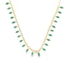 Emerald Fringe Gold Necklace