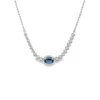 Sapphire Diamond Halo Necklace