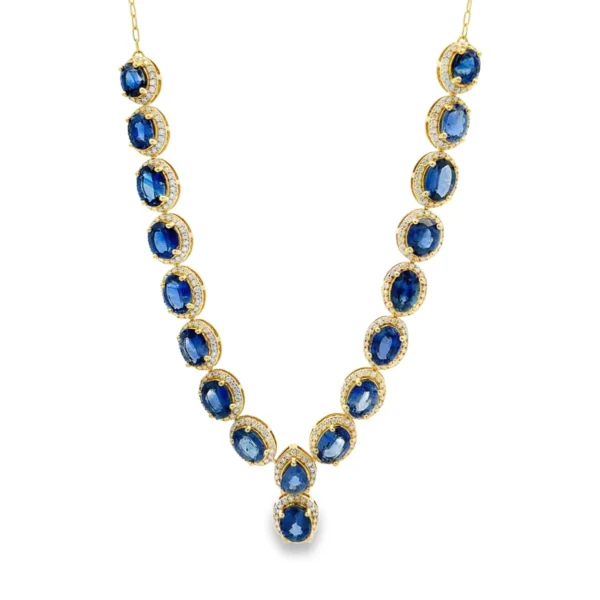 Oval Blue Gemstone Necklace