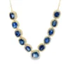 Cushion Sapphire Halo Necklace