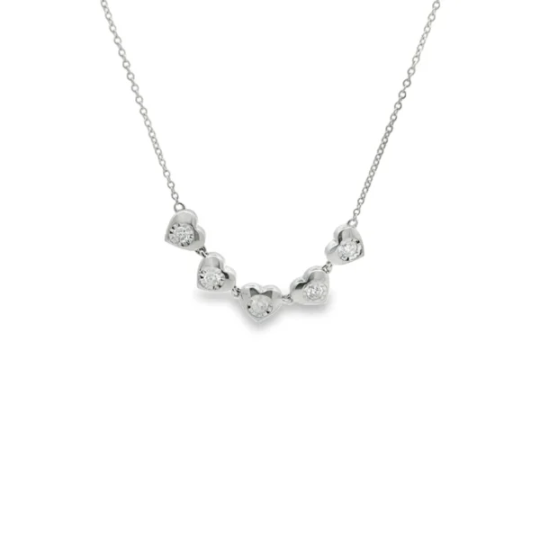 Diamond Heart Station Necklace