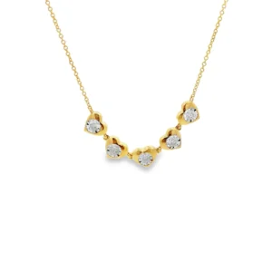 Heart Diamond Station Necklace