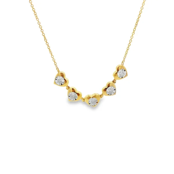 Heart Diamond Station Necklace