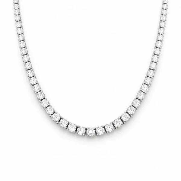 Round Diamond Tennis Necklace