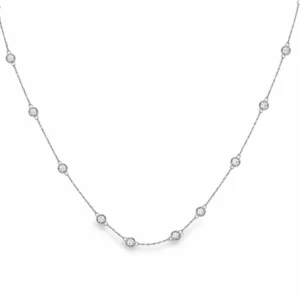 Bezel Diamond Station Necklace