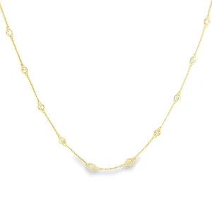 Bezel Diamond Station Necklace