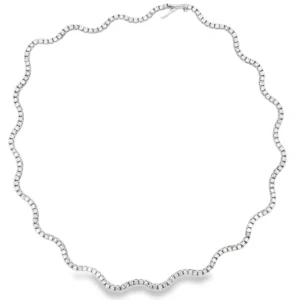 Diamond Wave Tennis Necklace