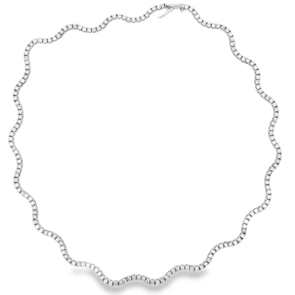 Diamond Wave Tennis Necklace