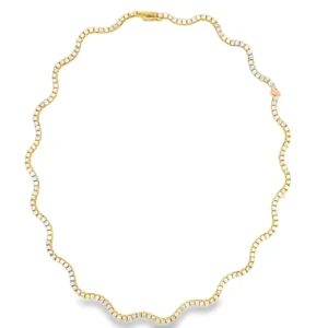 Wavy Diamond Tennis Necklace