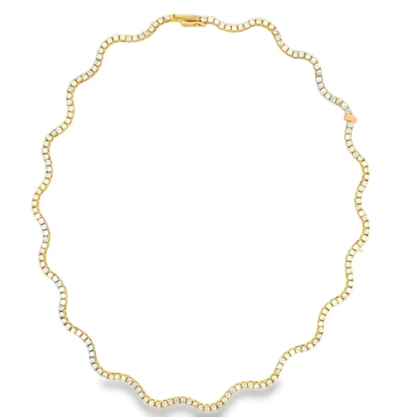 Wavy Diamond Tennis Necklace