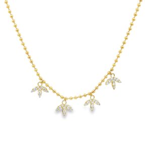 Diamond Charm Bead Necklace