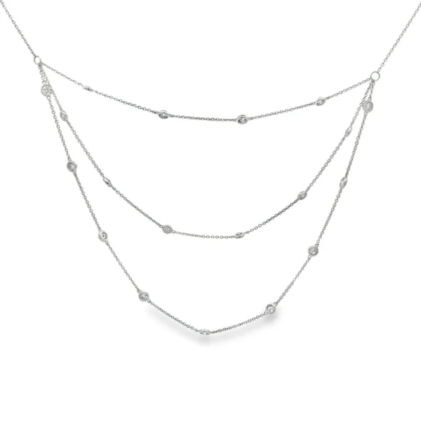 Layered Diamond Station Necklace