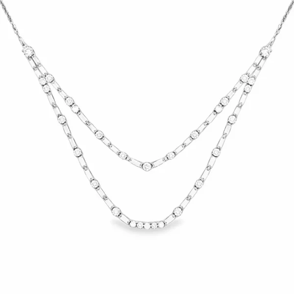 Layered Diamond Drop Necklace