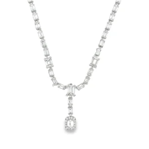 Emerald Cut Diamond Necklace