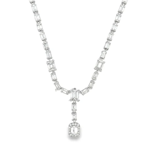 Emerald Cut Diamond Necklace
