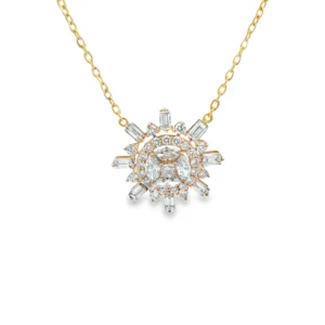 Sunburst Diamond Pendant Necklace