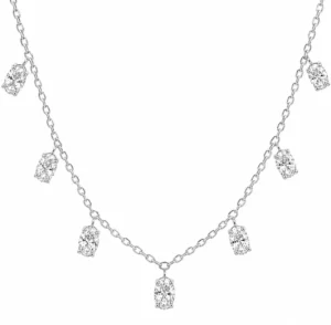 Oval Diamond Dangle Necklace