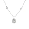 Pear Halo Pendant Necklace