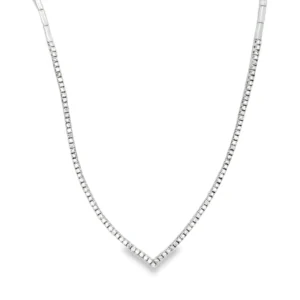 Chevron Diamond Tennis Necklace