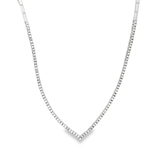 Chevron Diamond Tennis Necklace