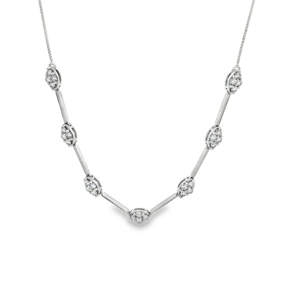 Diamond Cluster Station Necklace