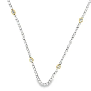 Diamond Station Tennis Necklace
