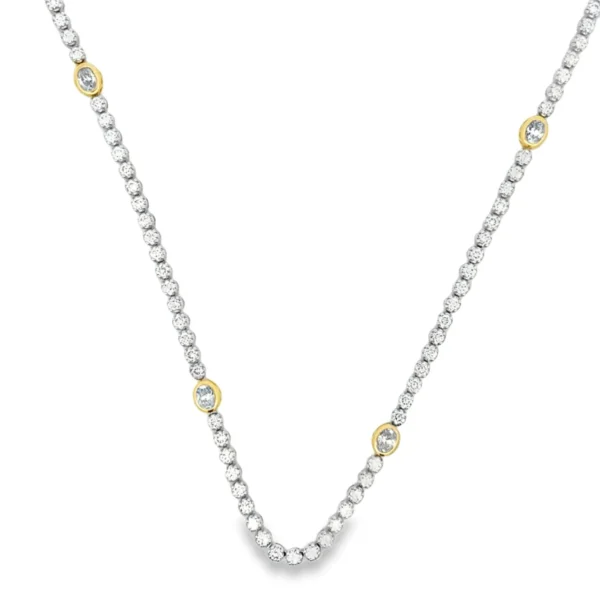 Diamond Station Tennis Necklace