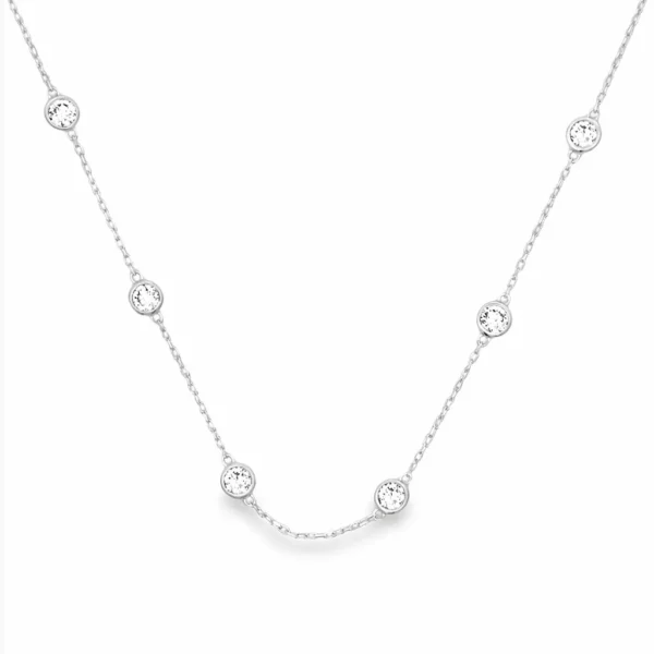 Bezel Diamond Station Necklace