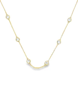 Bezel Diamond Station Necklace