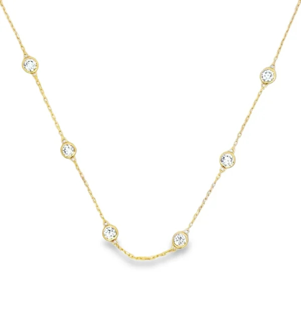 Bezel Diamond Station Necklace