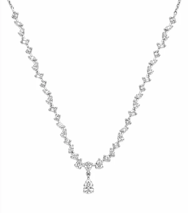 Pear Diamond Drop Necklace