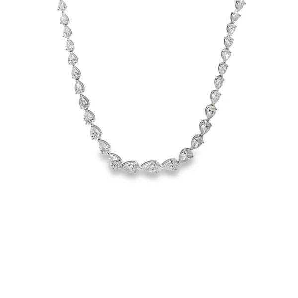 Pear Diamond Tennis Necklace