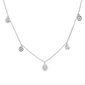 Bezel Diamond Station Necklace
