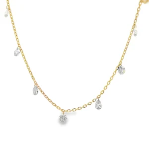 Dangle Diamond Station Necklace