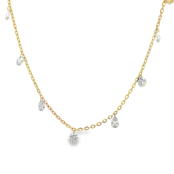 Dangle Diamond Station Necklace