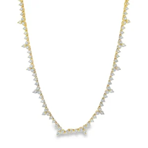 Cluster Diamond Fringe Necklace