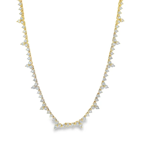 Cluster Diamond Fringe Necklace