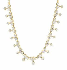 Pear Cluster Diamond Necklace