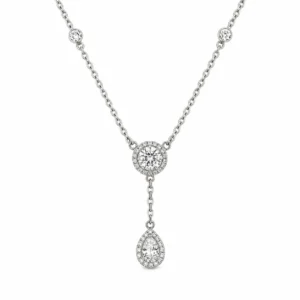 Pear Drop Halo Necklace
